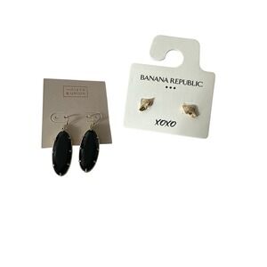 Banana Republic 14TH & UNION Earring Bundle Of‎ 2 JEWELRY Gold Black New